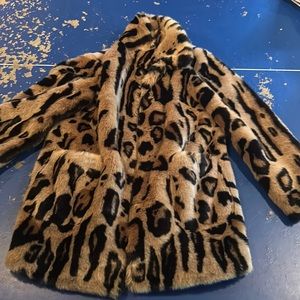 Stand faux fur jacket